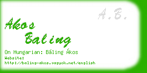 akos baling business card